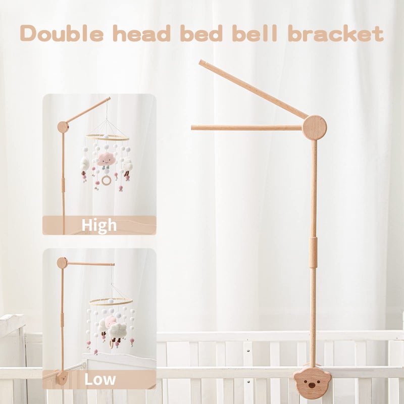 let's make Baby Crib Mobile Arm - Wooden Baby Mobile Crib Holder for Mobile Hanging Baby Crib Attachment for Nursery Decor (Bear Crib arm) - Image 3